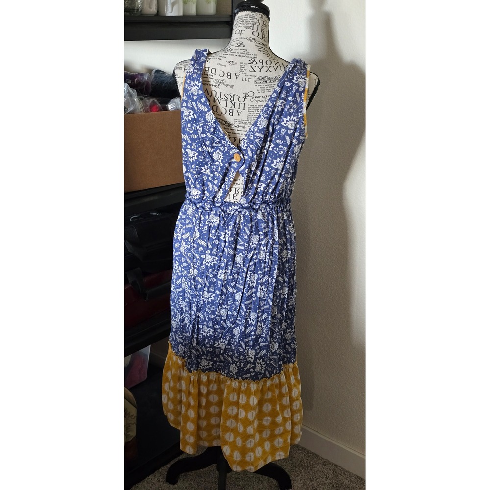 Matilda Jane Womens Wish You Were Here Floral Geometric Midi Dress Medium Cotton - Picture 5 of 15